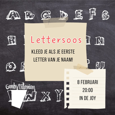 Kleed je als je eerste letter soos